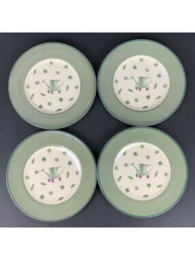 Pfaltzgraff Melamine Garden Watering Can Salad Plates Set of 4 Durable